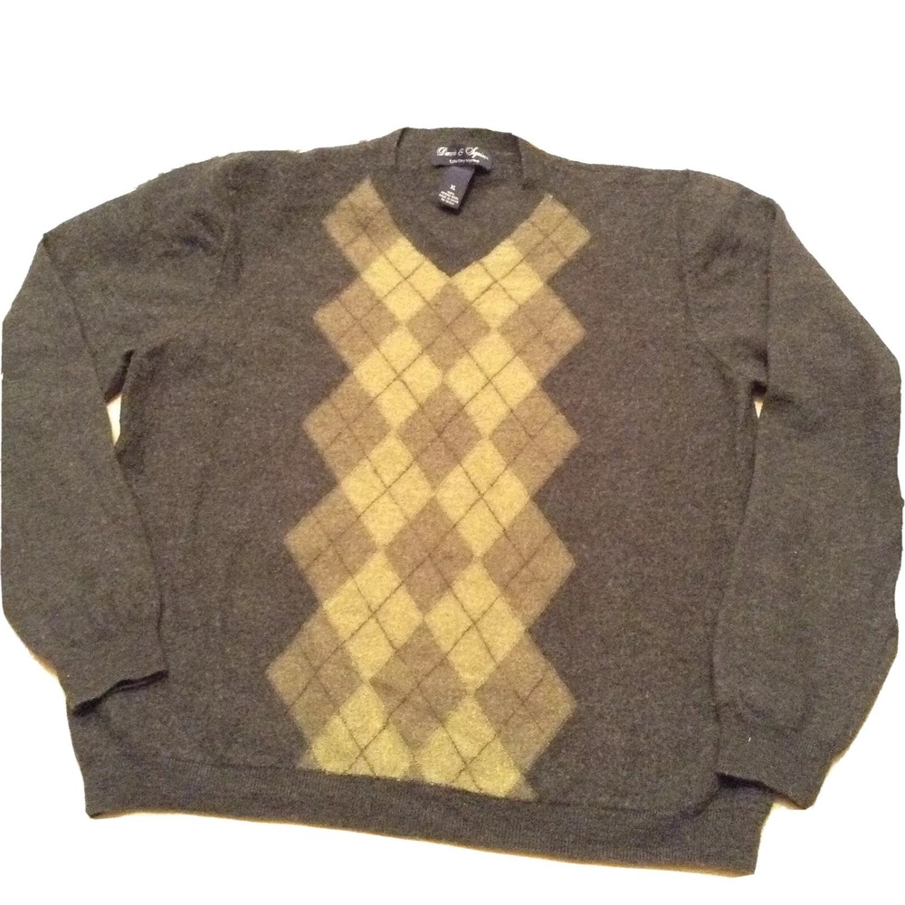 Davis And Squire Men's Sweater Size XL Extra Fine Merino Wool MayBe Shrunk BG-14